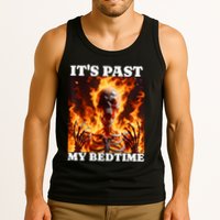ItS Past My Bedtime Funny Skeleton Meme Flames Ironic Tired Tank Top
