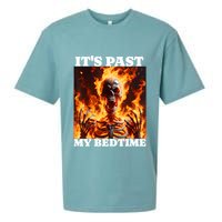 ItS Past My Bedtime Funny Skeleton Meme Flames Ironic Tired Sueded Cloud Jersey T-Shirt