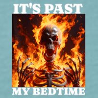 ItS Past My Bedtime Funny Skeleton Meme Flames Ironic Tired Sueded Cloud Jersey T-Shirt