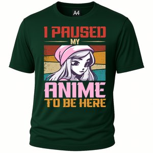 I Paused My Anime To Be Here Funny Anime Girl Anime Lover Cooling Performance Crew T-Shirt