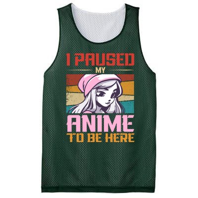 I Paused My Anime To Be Here Funny Anime Girl Anime Lover Mesh Reversible Basketball Jersey Tank