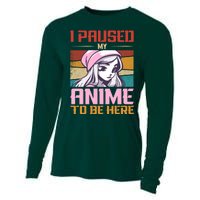 I Paused My Anime To Be Here Funny Anime Girl Anime Lover Cooling Performance Long Sleeve Crew