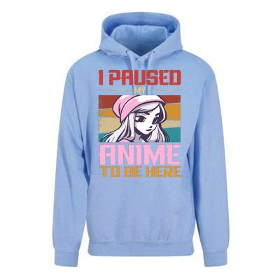 I Paused My Anime To Be Here Funny Anime Girl Anime Lover Unisex Surf Hoodie