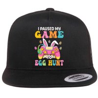 I Paused My Game To Eggs Hunt Easter Video Controller Easter Bunny Gamer Flat Bill Trucker Hat