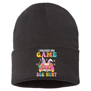 I Paused My Game To Eggs Hunt Easter Video Controller Easter Bunny Gamer Sustainable Knit Beanie