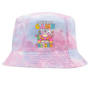 I Paused My Game To Eggs Hunt Easter Video Controller Easter Bunny Gamer Tie-Dyed Bucket Hat