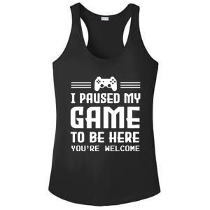 I Paused My Game To Be Here Funny Game Lovers Retro Gift Ladies PosiCharge Competitor Racerback Tank