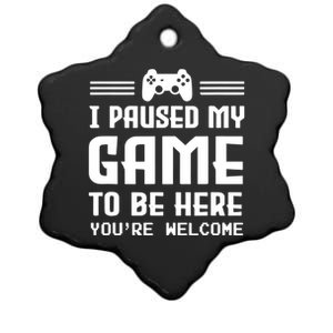 I Paused My Game To Be Here Funny Game Lovers Retro Gift Ceramic Star Ornament