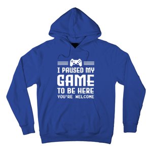 I Paused My Game To Be Here Funny Game Lovers Retro Gift Hoodie