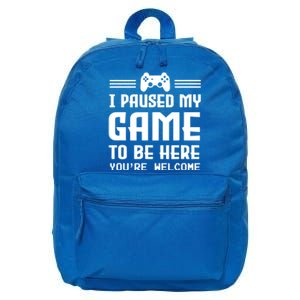 I Paused My Game To Be Here Funny Game Lovers Retro Gift 16 in Basic Backpack