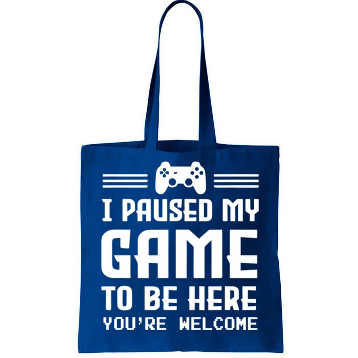 I Paused My Game To Be Here Funny Game Lovers Retro Gift Tote Bag