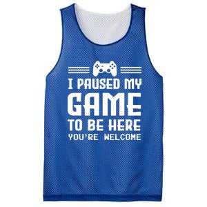 I Paused My Game To Be Here Funny Game Lovers Retro Gift Mesh Reversible Basketball Jersey Tank