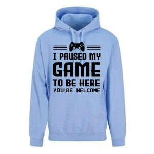 I Paused My Game To Be Here Funny Game Lovers Retro Gift Unisex Surf Hoodie