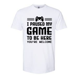 I Paused My Game To Be Here Funny Game Lovers Retro Gift Softstyle CVC T-Shirt