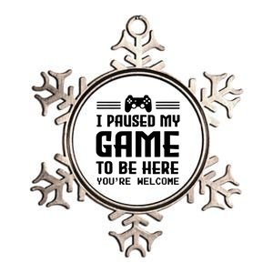 I Paused My Game To Be Here Funny Game Lovers Retro Gift Metallic Star Ornament