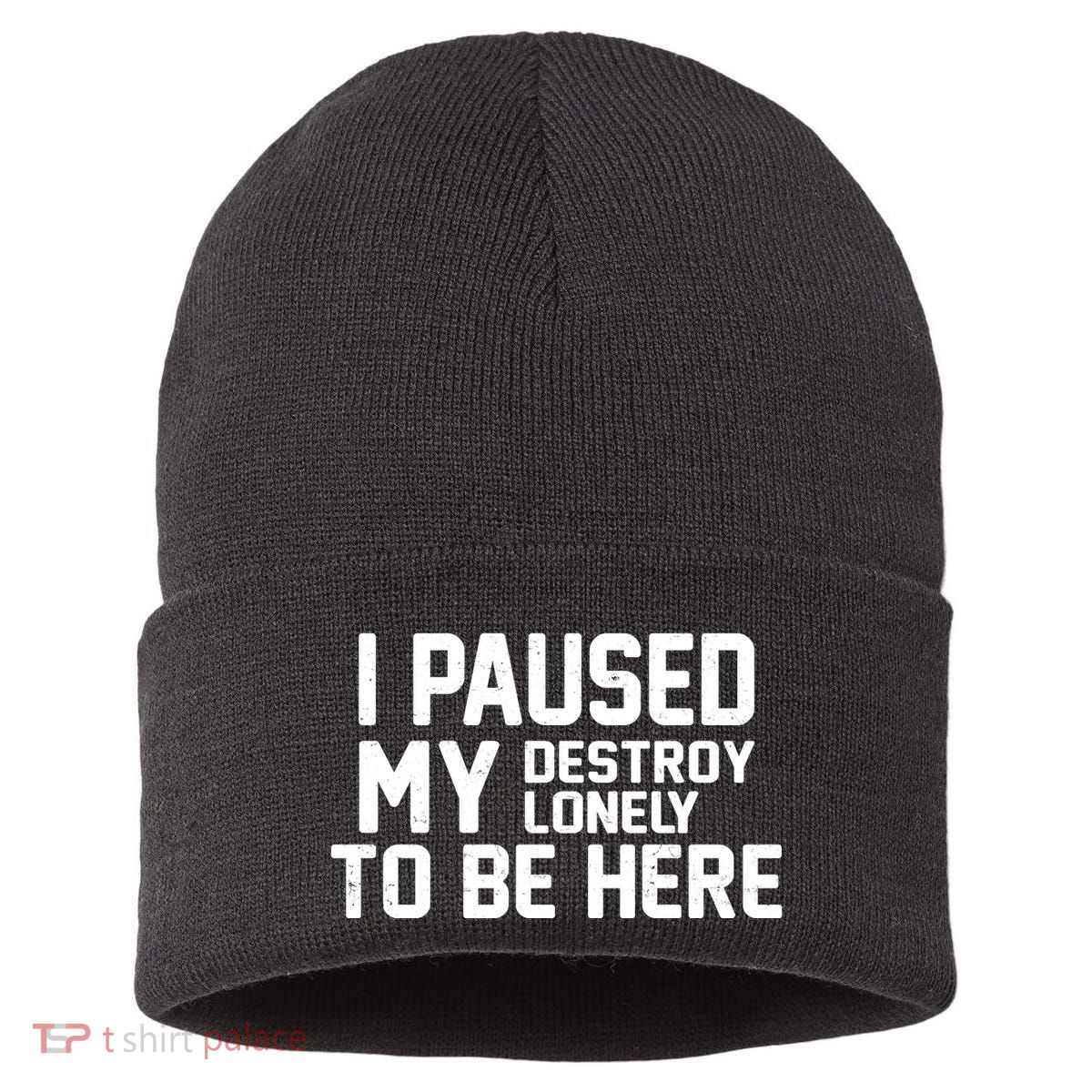 I Paused My Destroy Lonely To Be Here Sustainable Knit Beanie