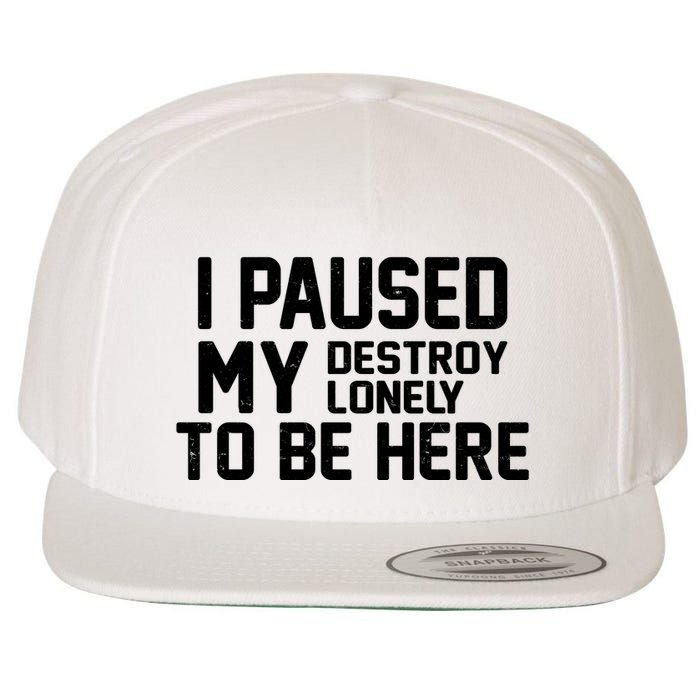 I Paused My Destroy Lonely To Be Here Wool Snapback Cap