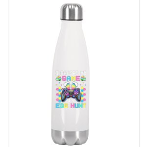 I Paused My Game To Egg Hunt Easter Funny Gamer Stainless Steel Insulated Water Bottle