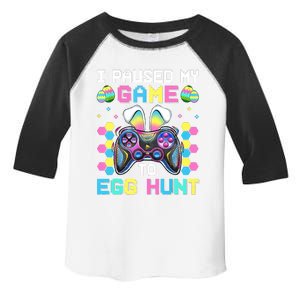 I Paused My Game To Egg Hunt Easter Funny Gamer Toddler Fine Jersey T-Shirt