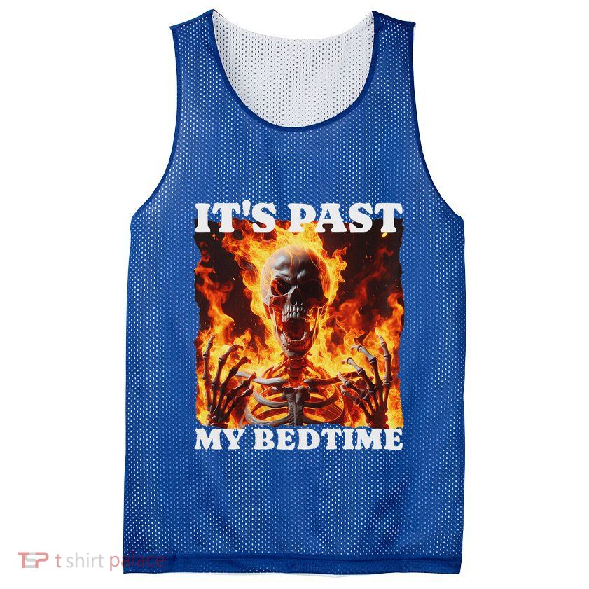 ItS Past My Bedtime Skeleton Mesh Reversible Basketball Jersey Tank