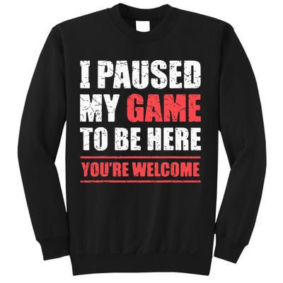 I Paused My Game To Be Here Funny Gamer Video Game Gaming Sweatshirt