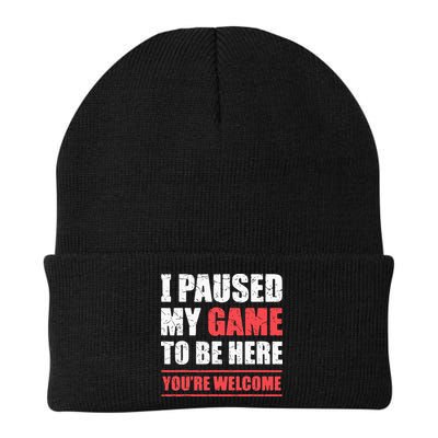 I Paused My Game To Be Here Funny Gamer Video Game Gaming Beanie