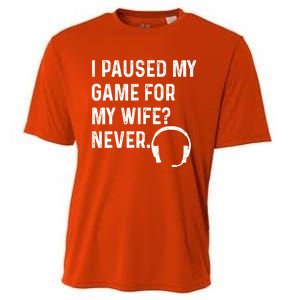 I Paused My Game For My Wife Never Pc Computer Gamer Gaming Cute Gift Cooling Performance Crew T-Shirt