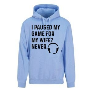 I Paused My Game For My Wife Never Pc Computer Gamer Gaming Cute Gift Unisex Surf Hoodie