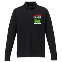 I Paused My Game Christmas Funny Ugly Sweater for Gamer  Performance Long Sleeve Polo