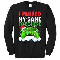 I Paused My Game Christmas Funny Ugly Sweater for Gamer  Sweatshirt