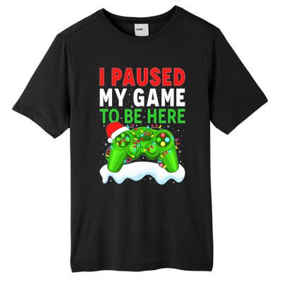 I Paused My Game Christmas Funny Ugly Sweater for Gamer  Tall Fusion ChromaSoft Performance T-Shirt