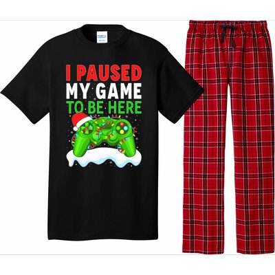 I Paused My Game Christmas Funny Ugly Sweater for Gamer  Pajama Set