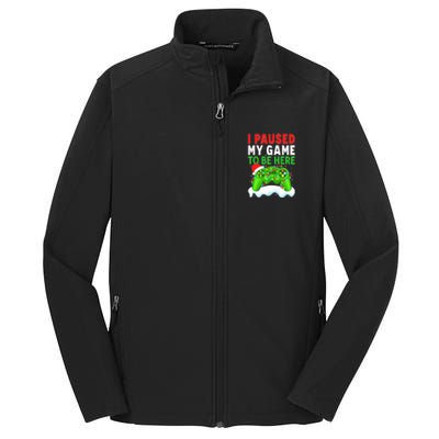 I Paused My Game Christmas Funny Ugly Sweater for Gamer  Core Soft Shell Jacket