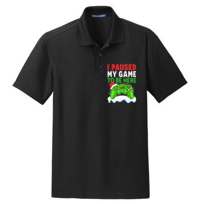 I Paused My Game Christmas Funny Ugly Sweater for Gamer  Dry Zone Grid Polo