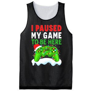 I Paused My Game Christmas Funny Ugly Sweater for Gamer  Mesh Reversible Basketball Jersey Tank