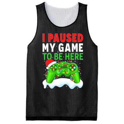 I Paused My Game Christmas Funny Ugly Sweater for Gamer  Mesh Reversible Basketball Jersey Tank