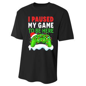 I Paused My Game Christmas Funny Ugly Sweater for Gamer  Performance Sprint T-Shirt