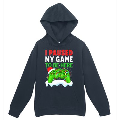 I Paused My Game Christmas Funny Ugly Sweater for Gamer  Urban Pullover Hoodie