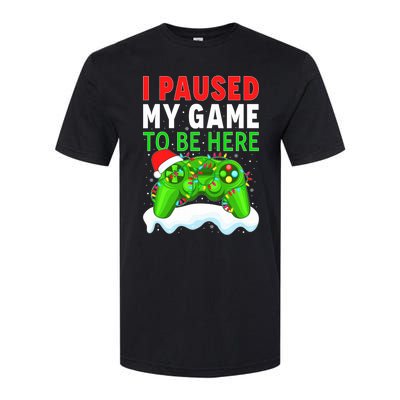 I Paused My Game Christmas Funny Ugly Sweater for Gamer  Softstyle® CVC T-Shirt