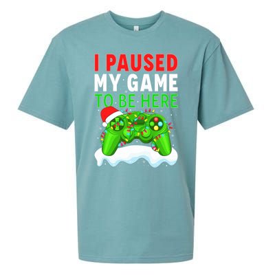 I Paused My Game Christmas Funny Ugly Sweater for Gamer  Sueded Cloud Jersey T-Shirt