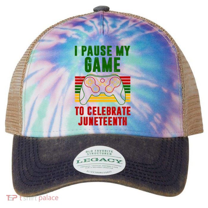 I Pause My Game To Celebrate Juneteenth Gamer Legacy Tie Dye Trucker Hat