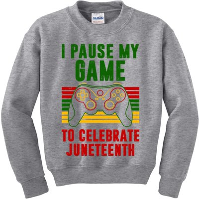 I Pause My Game To Celebrate Juneteenth Gamer Kids Sweatshirt