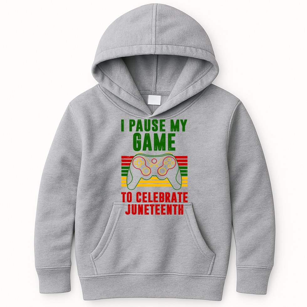 I Pause My Game To Celebrate Juneteenth Gamer Kids Hoodie