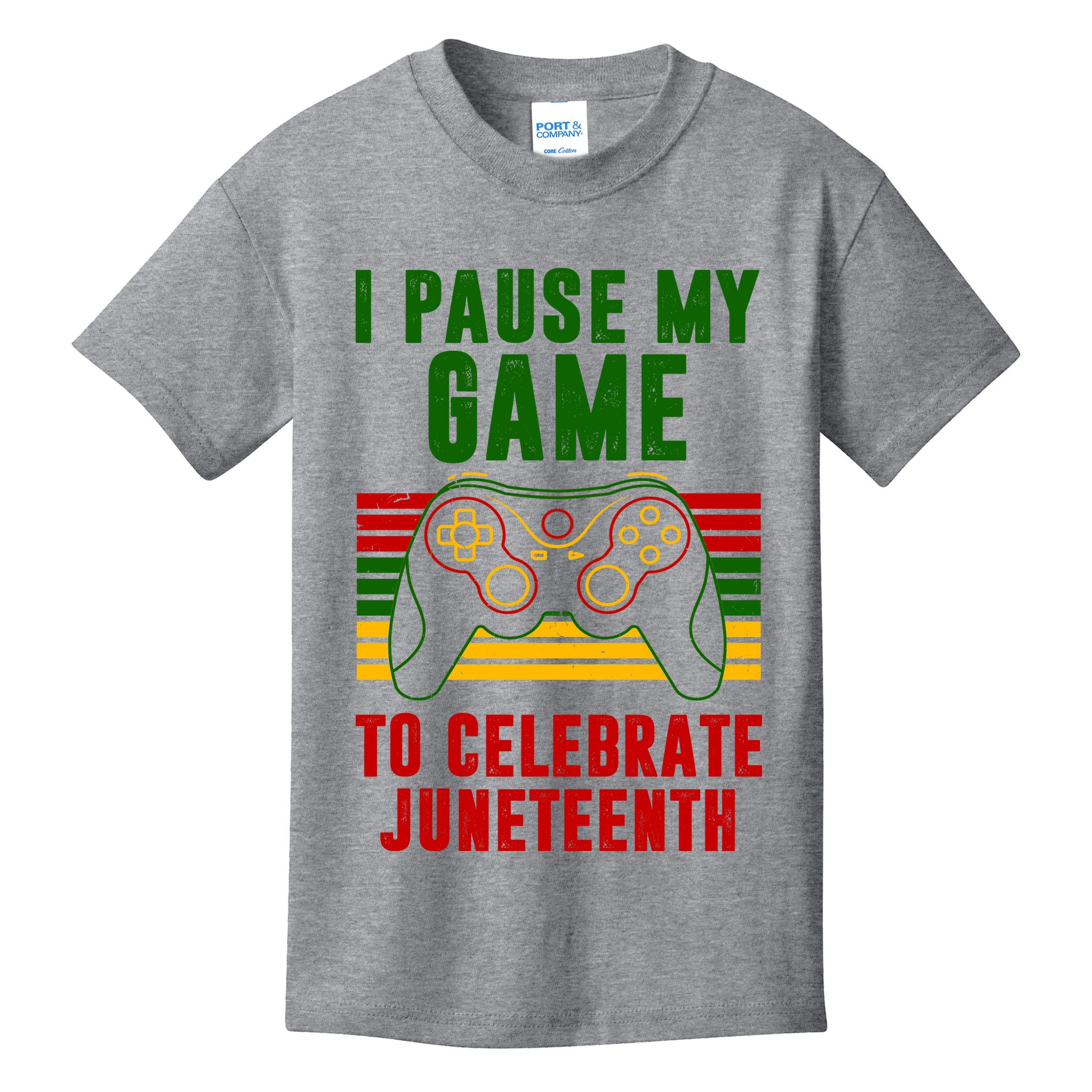 I Pause My Game To Celebrate Juneteenth Gamer Kids T-Shirt