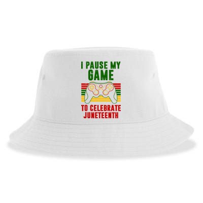 I Pause My Game To Celebrate Juneteenth Gamer Sustainable Bucket Hat