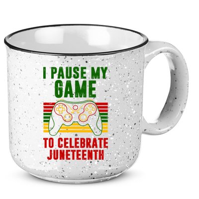 I Pause My Game To Celebrate Juneteenth Gamer 15oz Campfire Ceramic Mug