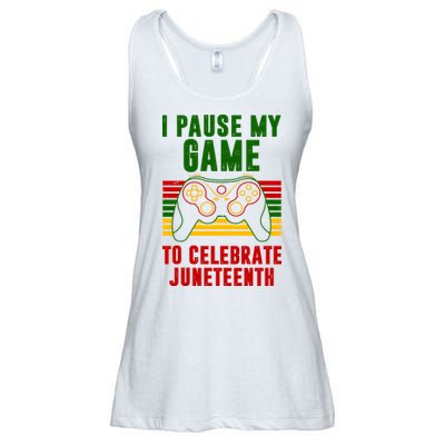 I Pause My Game To Celebrate Juneteenth Gamer Ladies Essential Flowy Tank