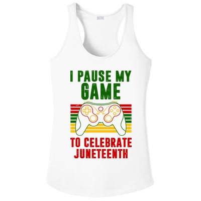 I Pause My Game To Celebrate Juneteenth Gamer Ladies PosiCharge Competitor Racerback Tank