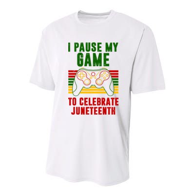 I Pause My Game To Celebrate Juneteenth Gamer Youth Performance Sprint T-Shirt