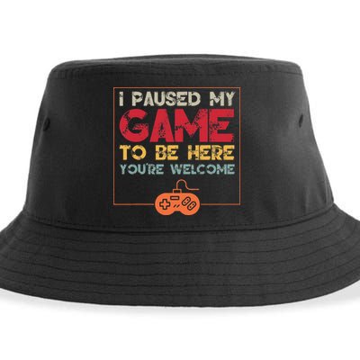 I Paused My Game To Be Here Video Gamer Sustainable Bucket Hat